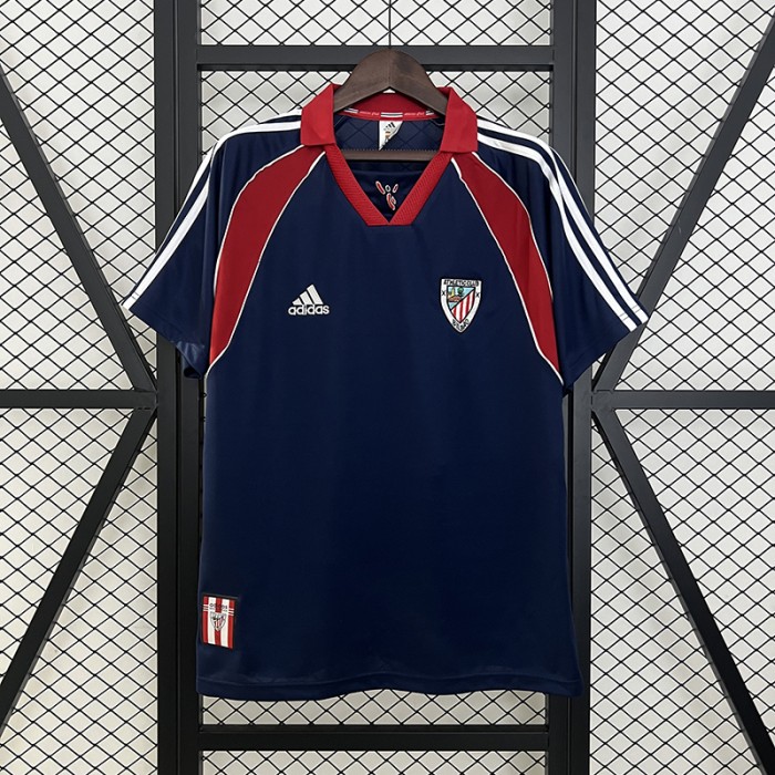 Retro 99/00 Athletic Bilbao Away Navy Blue Jersey Kit Short Sleeve-7858784