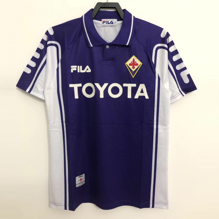 Retro 99/00 Fiorentina Home Purple Jersey Version Short Sleeve-2485446