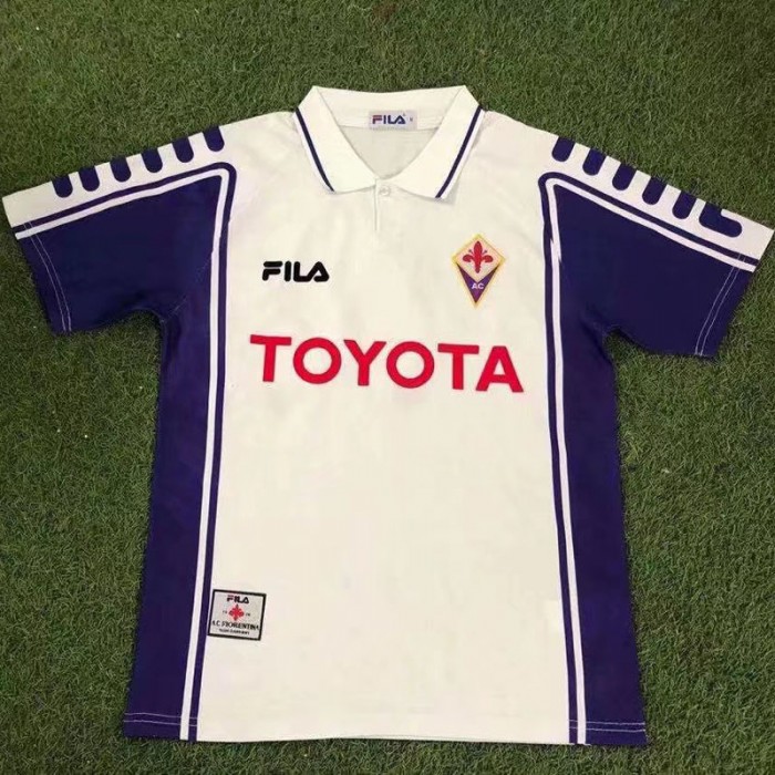 Retro 99/00 Fiorentina Away White Purple Jersey Version Short Sleeve-1626326