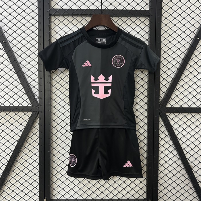 25/26 Kids Miami Away Black Kids Jersey Kit short sleeve (Shirt + Short)-1735637