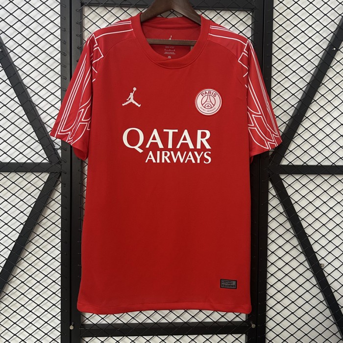 24/25 Paris Saint-Germain PSG Fourth Away Red Jersey Version Short Sleeve-2086925