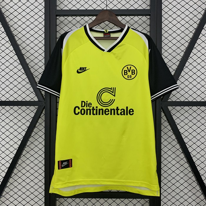 Retro 95/96 Borussia Dortmund Home Light Green Jersey Version Short Sleeve-7383697