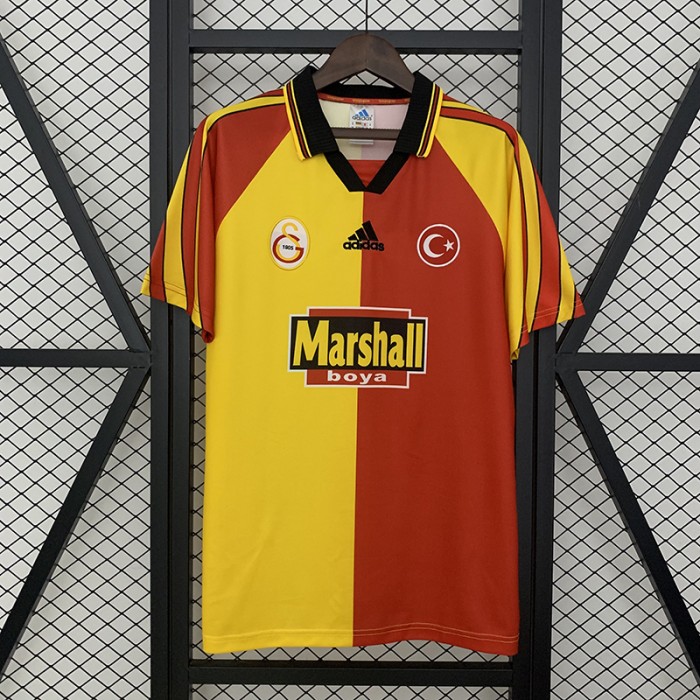 Retro 98/99 Galatasaray Home Yellow Red Jersey Version Short Sleeve-6525598