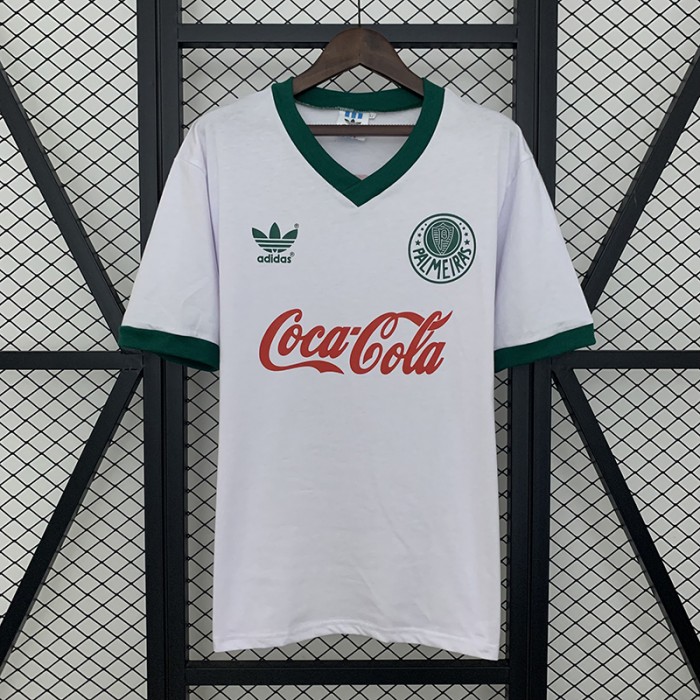 Retro 1987 Palmeiras Away White Green Jersey Version Short Sleeve-935648