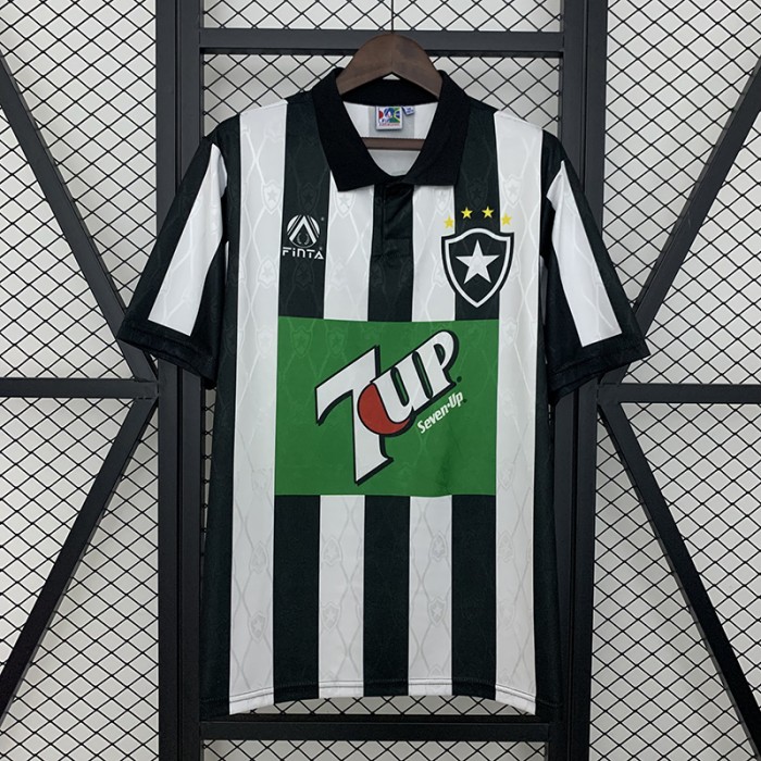 Retro 1995 Botafogo Home White Black Jersey Version Short Sleeve-3630599
