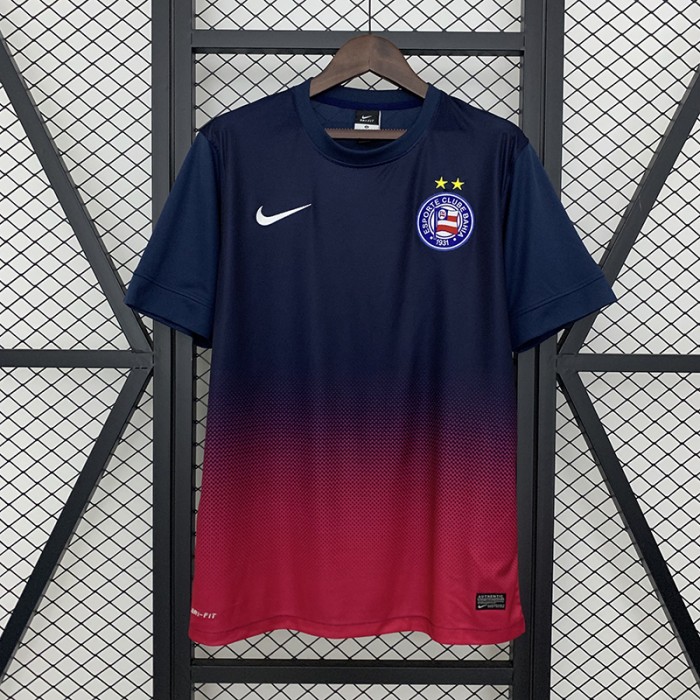 Retro 13/14 Bahia Away Navy Blue Red Jersey Version Short Sleeve-6254508