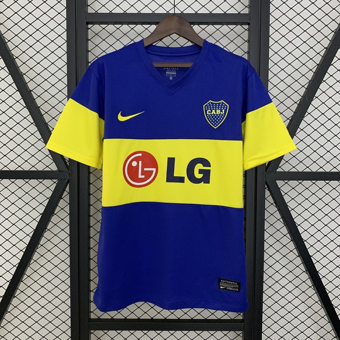 Retro 11/12 Boca Juniors Home Blue Yellow Jersey Version Short Sleeve-5996721