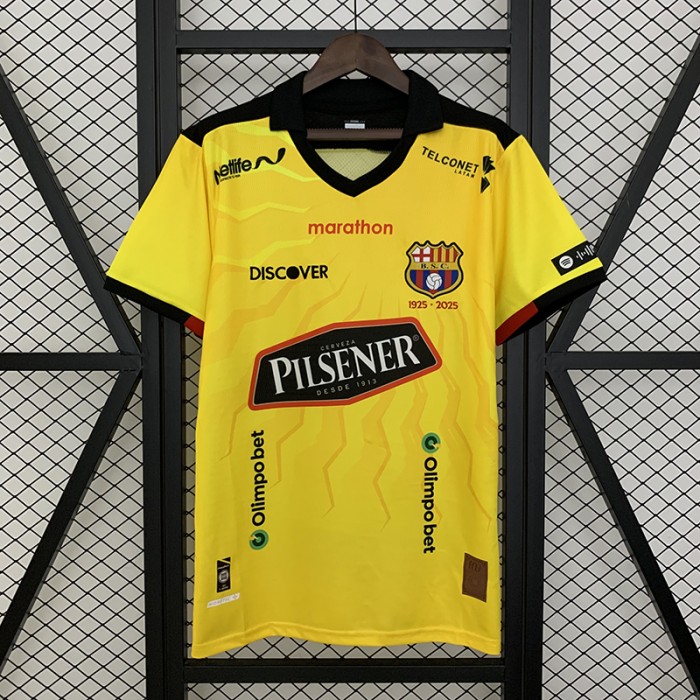Retro Barcelona 100th Anniversary Yellow Black Jersey Version Short Sleeve-3141175