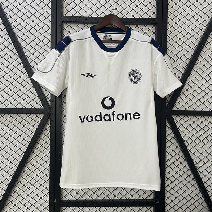 Retro 00/01 Manchester United M-U Away White Jersey Version Short Sleeve-4643554