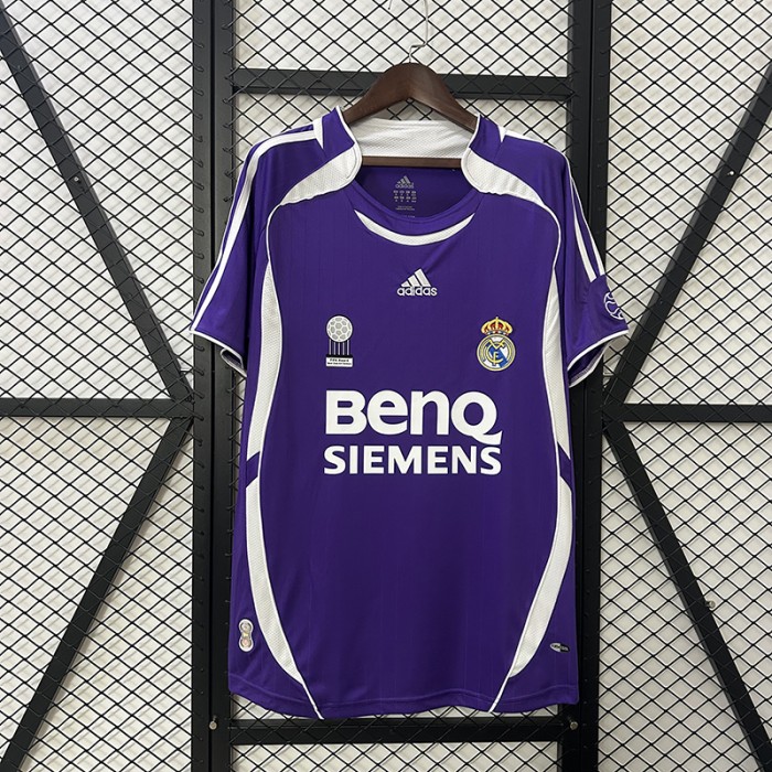Retro 06/07 Real Madrid Third Away Purple Jersey Version Short Sleeve-5207794