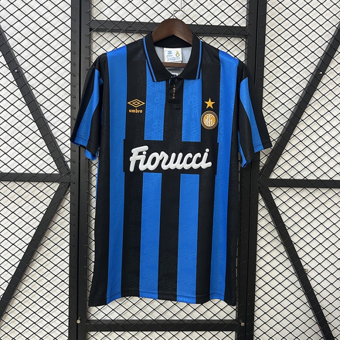 Retro 92/94 Inter Milan Third Away Blue Black Jersey Version Short Sleeve-5819754
