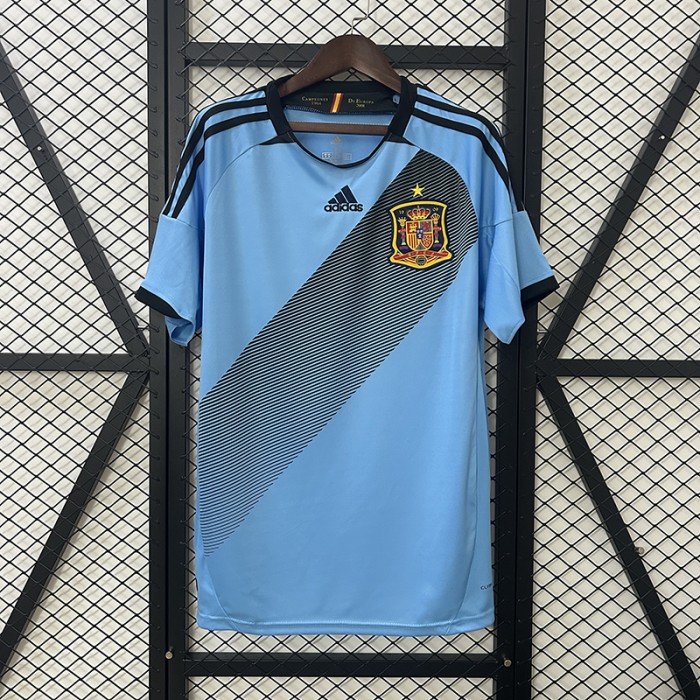Retro 2012 Spain Away Blue Jersey Version Short Sleeve-7851511