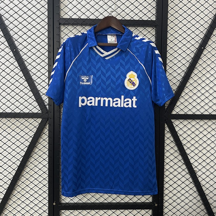 Retro 86/88 Real Madrid Away Blue Jersey Version Short Sleeve-1530388