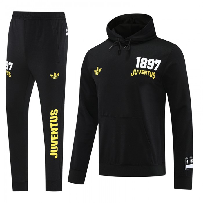 25/26 Juventus Hooded Black Edition Classic Jacket Training Suit (Top+Pant)-4841692