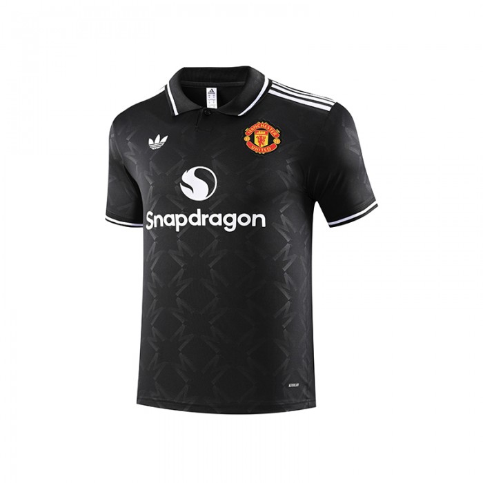 25/26 Manchester United M-U Black Training POLO Jersey Short Sleeve-428663