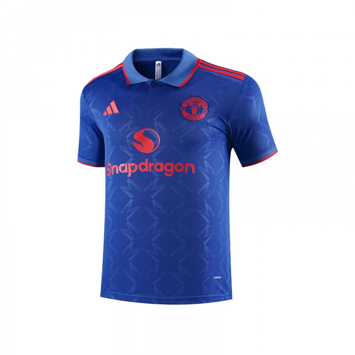 25/26 Manchester United M-U Nvay Blue Training POLO Jersey Short Sleeve-4024775