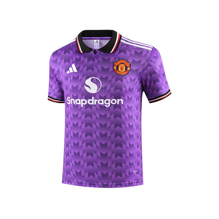 25/26 Manchester United M-U Purple Training POLO Jersey Short Sleeve-1079590