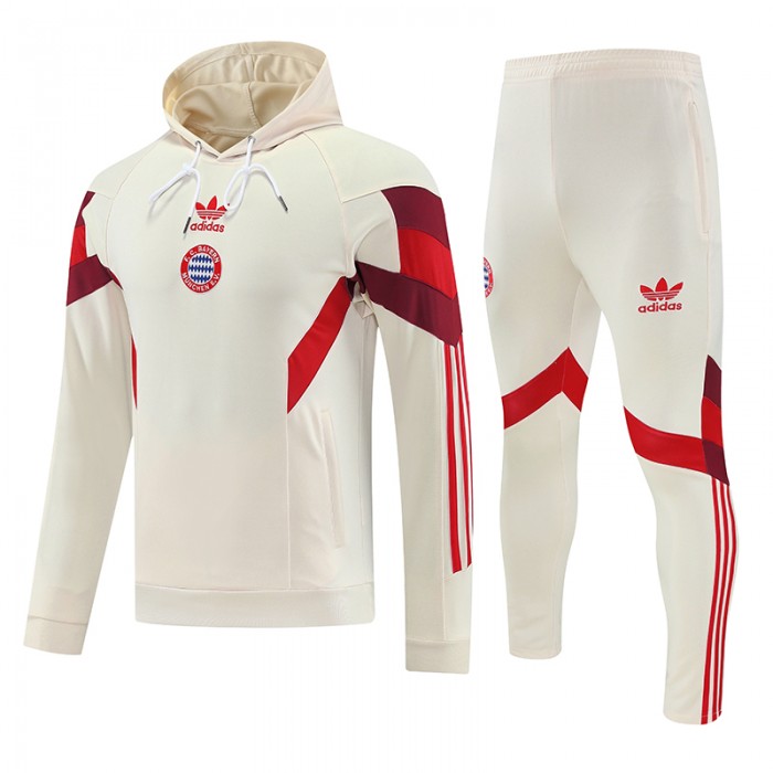 25/26 Bayern Munich Hooded Khaki Edition Classic Jacket Training Suit (Top+Pant)-7473763