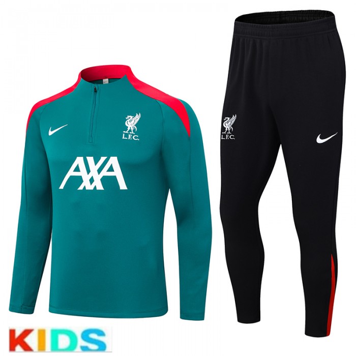 25/26 Kids Liverpool Green Kids Edition Classic Jacket Training Suit (Top+Pant)-4301076