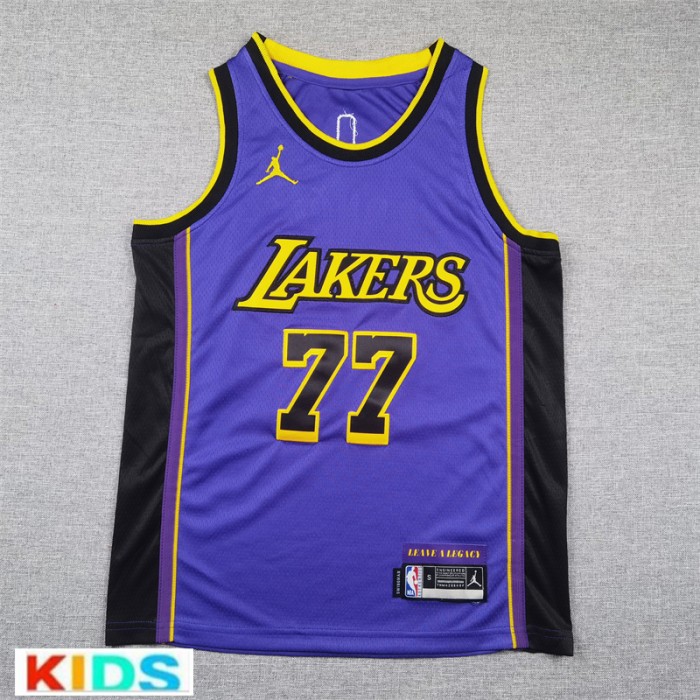 NBA Kids Los Angeles Lakers DONCIC #77 Purple NBA Kids Jersey-1218869