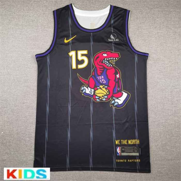 NBA Kids Toronto Raptors CARTER #77 Black City Edition NBA Kids Jersey-871073