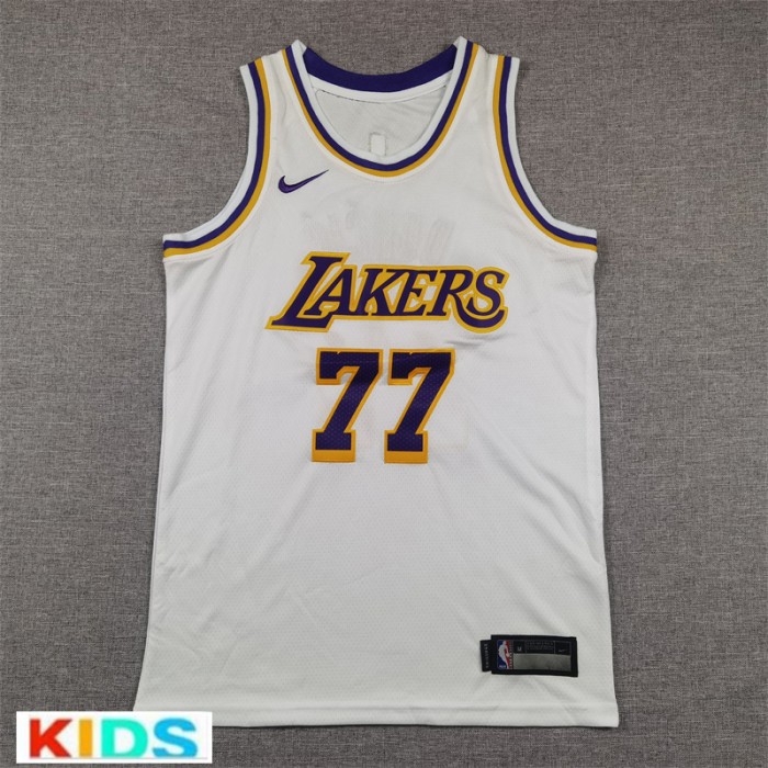 NBA Kids Los Angeles Lakers DONCIC #77 White NBA Kids Jersey-8366866