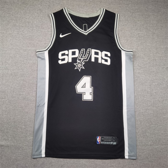 San Antonio Spurs FOX #4 Black NBA Jersey-918741