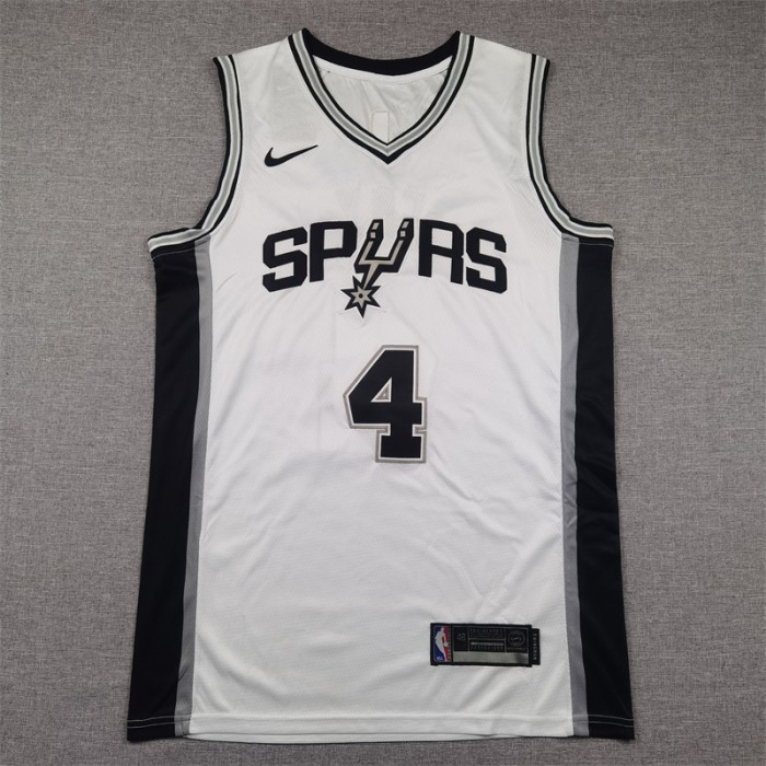 San Antonio Spurs FOX #4 White NBA Jersey-4621944