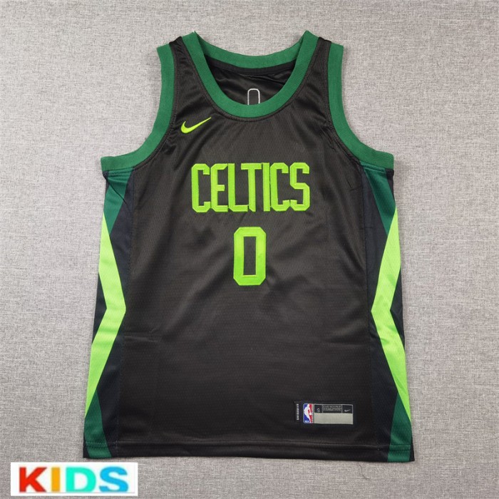 2025 NBA Kids Boston Celtics TATUM #0 Black City Edition NBA Kids Jersey-5511975