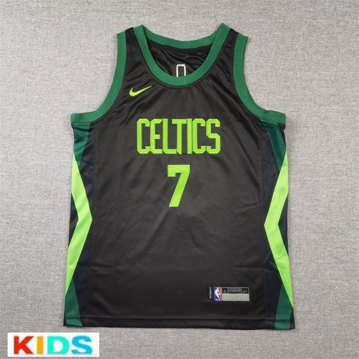 2025 NBA Kids Boston Celtics BROWN #7 Black City Edition NBA Kids Jersey-7261322
