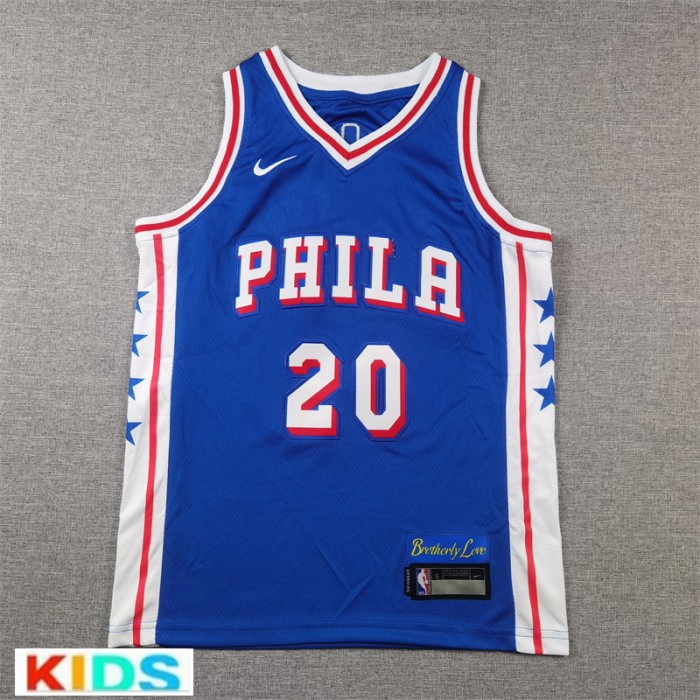 NBA Kids Philadelphia 76ers McCAIN #20 Blue NBA Kids Jersey-6595040