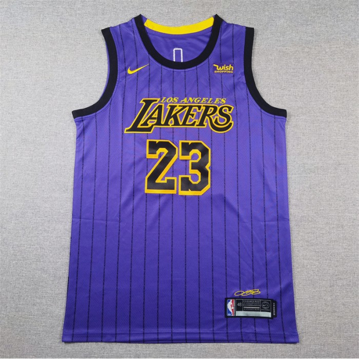 Los Angeles Lakers JAEMS #23 Purple City Edition NBA Jersey-4524082
