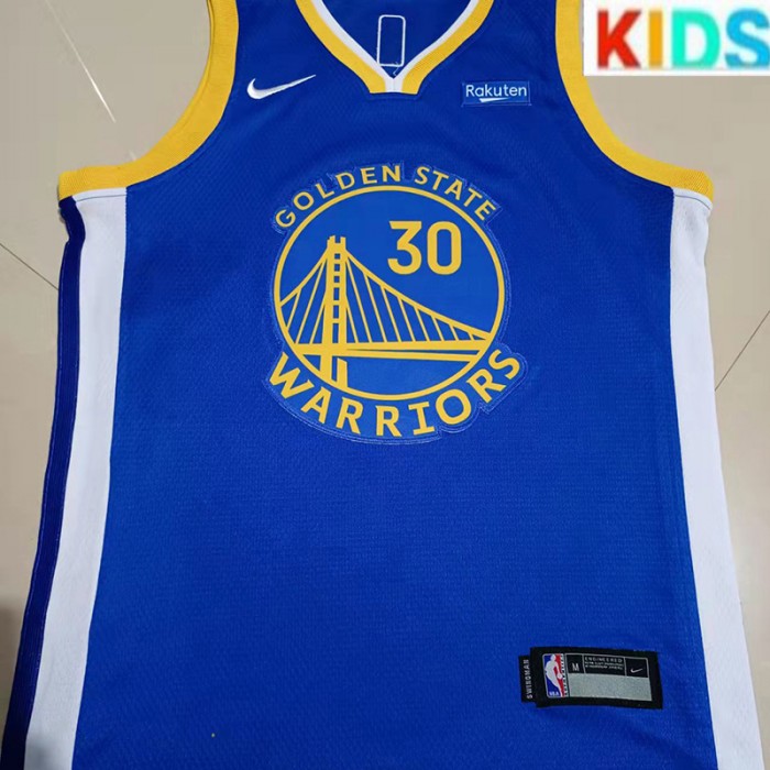 NBA Kids Golden State Warriors CURRY #30 Blue NBA Kids Jersey-3026232