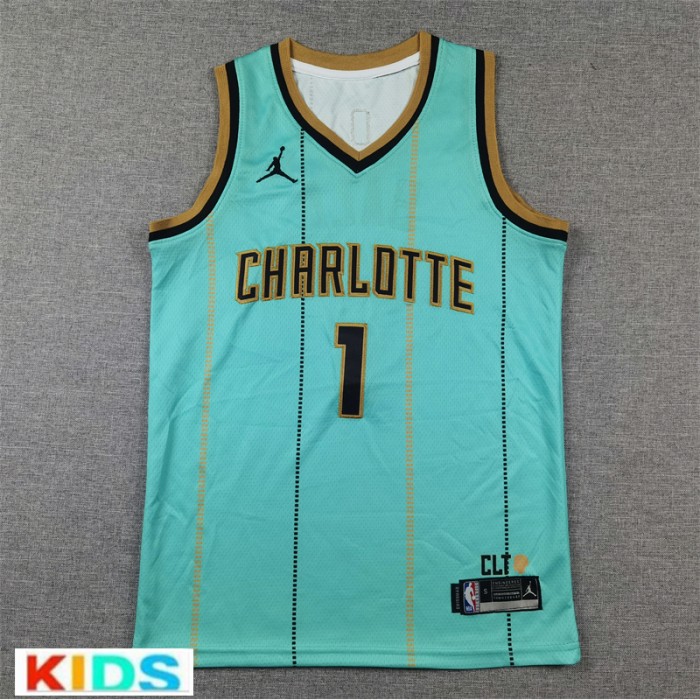 NBA Kids Charlotte Hornets BALL #1 Green NBA Kids Jersey-9316523
