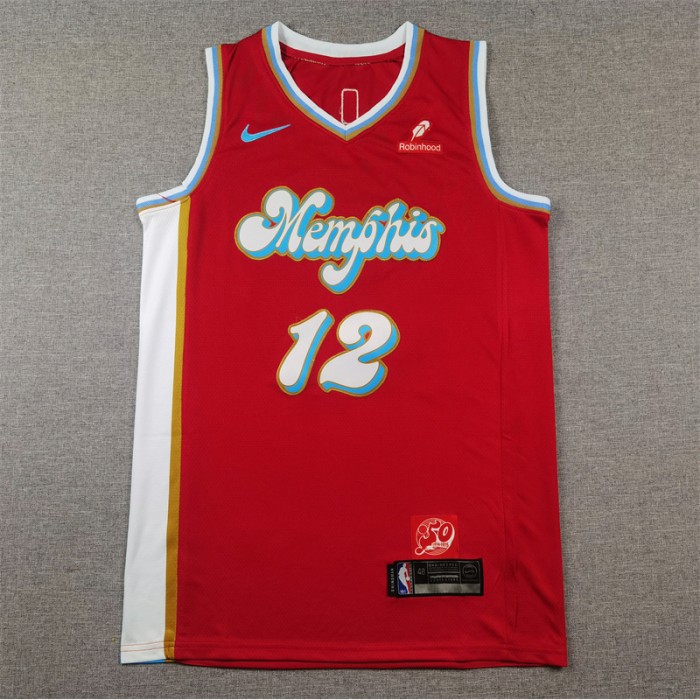 2025 Memphis Grizzlies MORANT #12 Red City Edition NBA Jersey-1377703