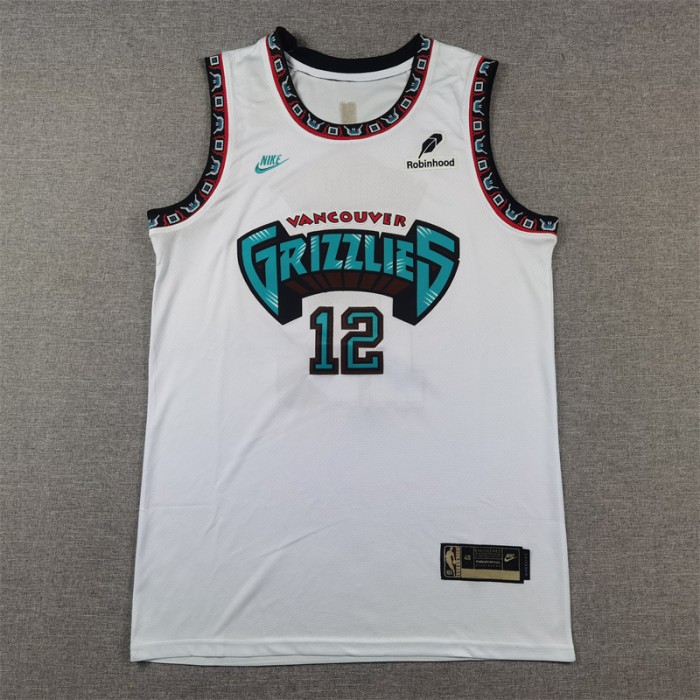 Memphis Grizzlies MORANT #12 White NBA Jersey-4324707