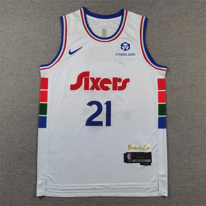 2025 Philadelphia 76ers EMBIID #21 White City Edition NBA Jersey-9002104