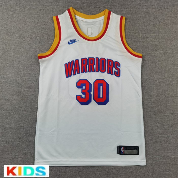 NBA Kids Golden State Warriors CURRY #30 White NBA Kids Jersey-2037673