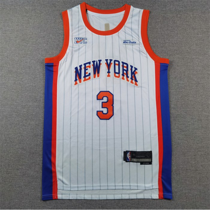 2025 New York Knicks HART #3 White City Edition NBA Jersey-6461458