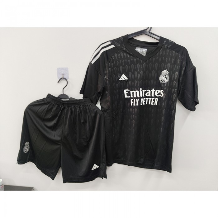 STOCK CLEARANCE [SIZE 28] 23/24 Kids Real Madrid Black Jersey Kit short sleeve (Shirt + Short)-2162171