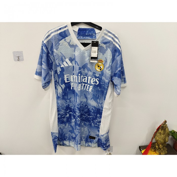 STOCK CLEARANCE [SIZE XL] 24/25 Real Madrid Special Edition Blue White Jersey Kit short sleeve (Player Version)-6352425