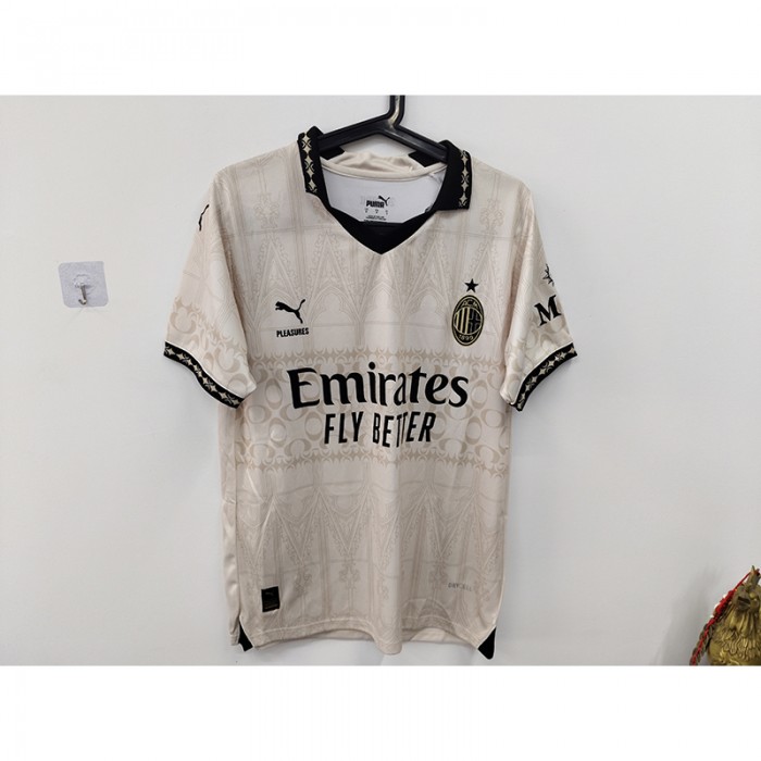 STOCK CLEARANCE [SIZE S] 23/24 AC Milan Beige Khkai Jersey Kit short sleeve-5290302