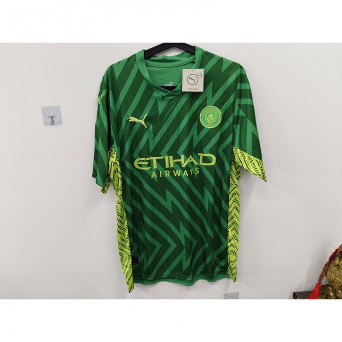 STOCK CLEARANCE [SIZE L] Manchester City Special Edition Green Jersey Kit short sleeve-6837744