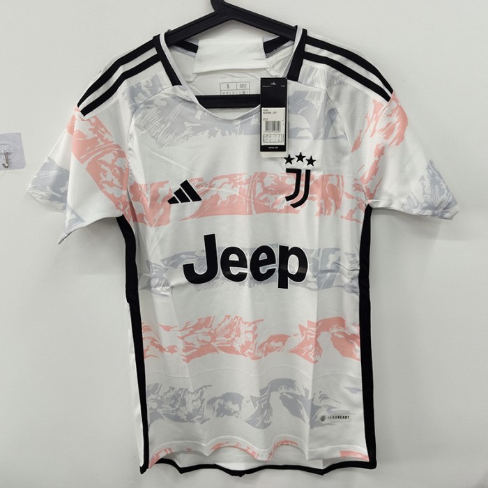 STOCK CLEARANCE [SIZE S] 23/24 Juventus Away White Pink Jersey Kit short sleeve-9637861
