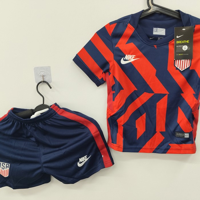 STOCK CLEARANCE [SIZE 16] 23/24 America Navy Blue Red Jersey Kit short sleeve (Shirt + Short)-4983116