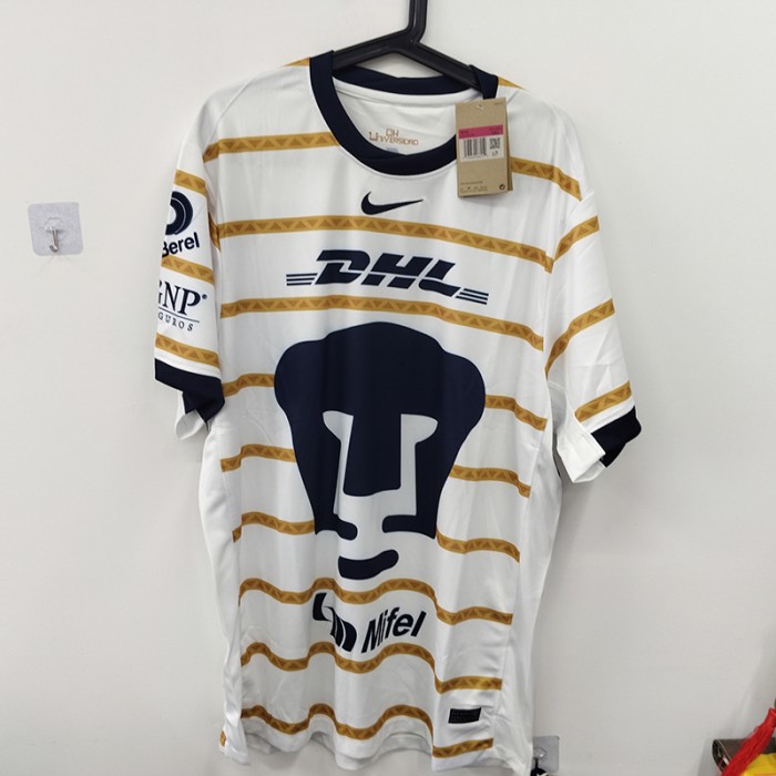 STOCK CLEARANCE [SIZE 3XL] Pumas UNAM White Black Jersey Kit short sleeve-6189088