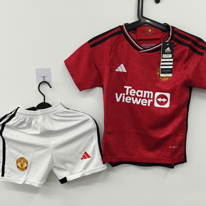 STOCK CLEARANCE [SIZE 18] 23/24 Manchester United M-U Home Red Jersey Kit short sleeve (Shirt + Short)-815648