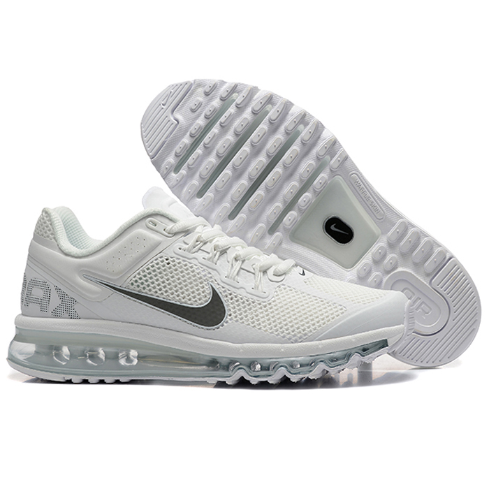 Air Max 2013 Triple Running Shoes-All White-6425898