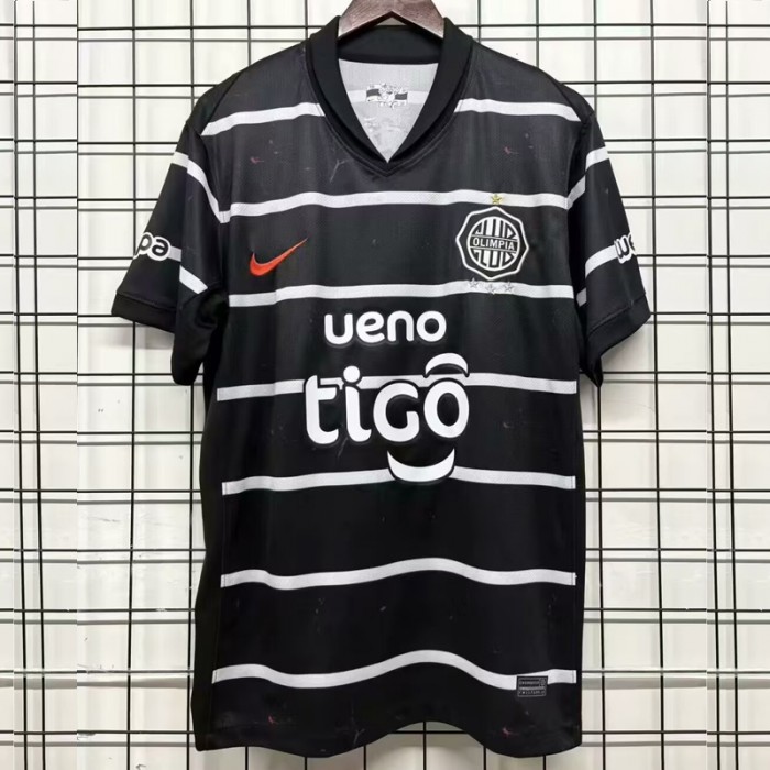 25/26 Olympiacos Away Black White Jersey Version Short Sleeve-8063150