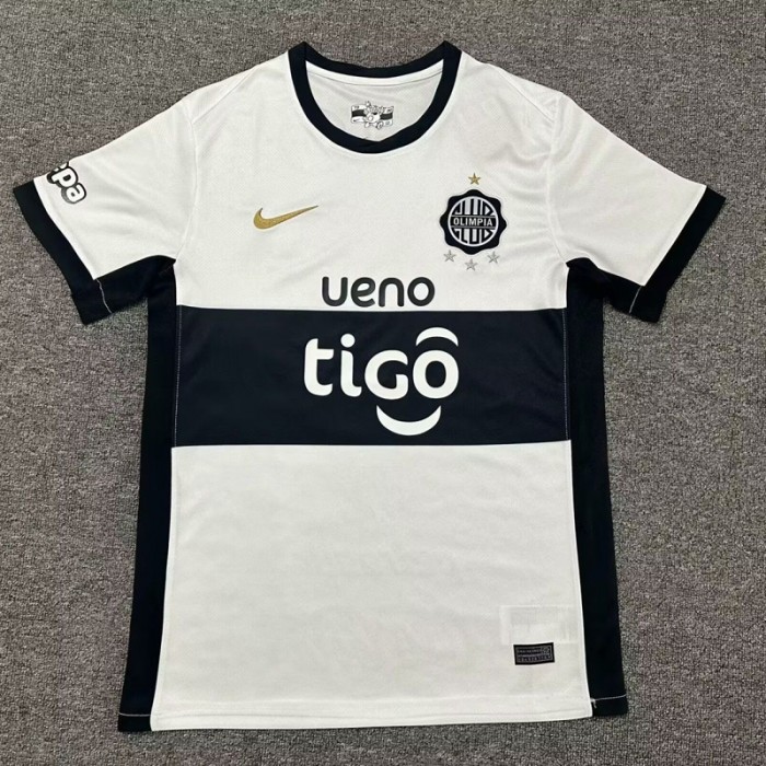 25/26 Olympiacos Home White Black Jersey Version Short Sleeve-3414679
